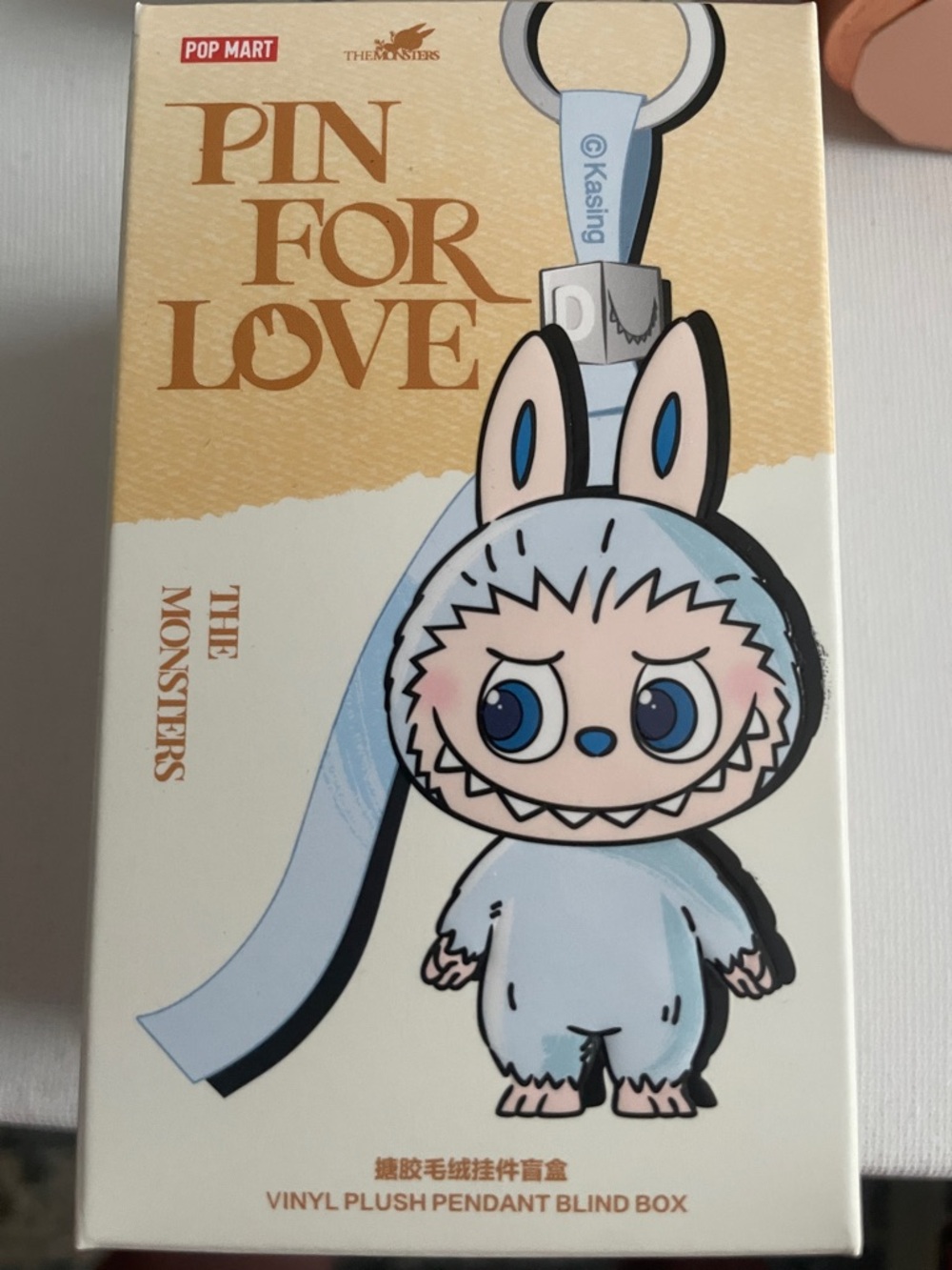 Pop Mart Pin For Love Blue Bunny Keychain Plush Pendant